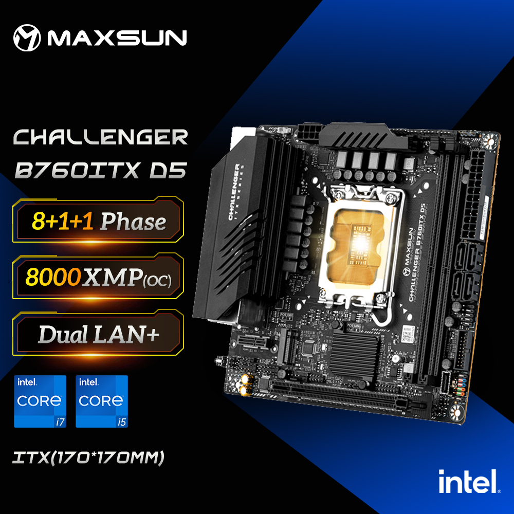 Pc Gaming I7 14Th Gen - MAXSUN Jogo Placa-mãe B760ITX D5 suporte