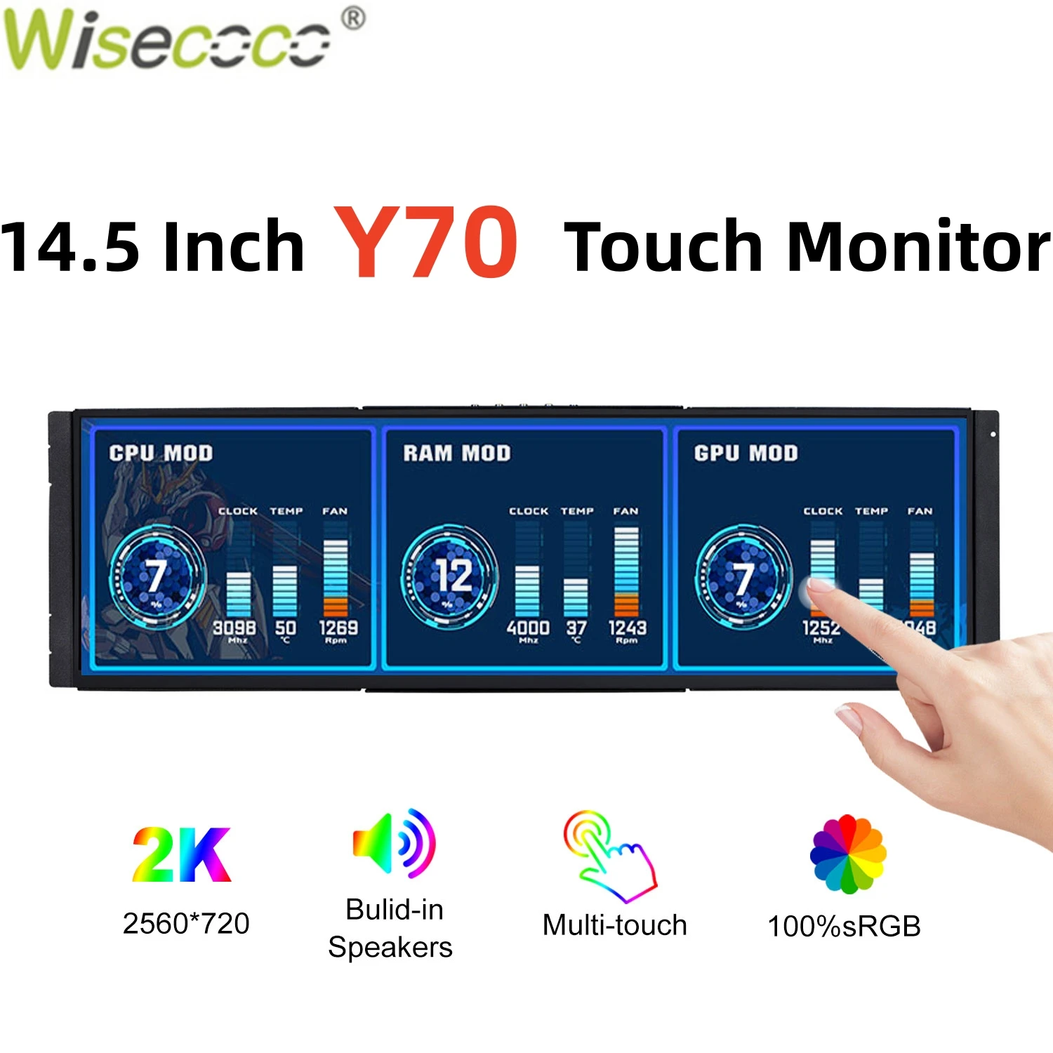 Pc Gaming Y60 - Wisecoco 12.6/14.5 Polegada 2k ips pc