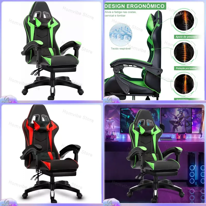 Pc Gaming Usa - Cadeira Gamer Ergonômica de Encosto Alto