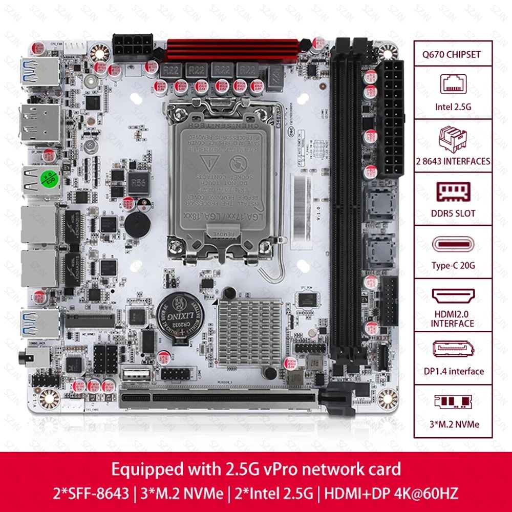 Kit de Placa Mãe Q670 ITX NAS, - Pc Gaming I7 14Th Gen avaliação e preço