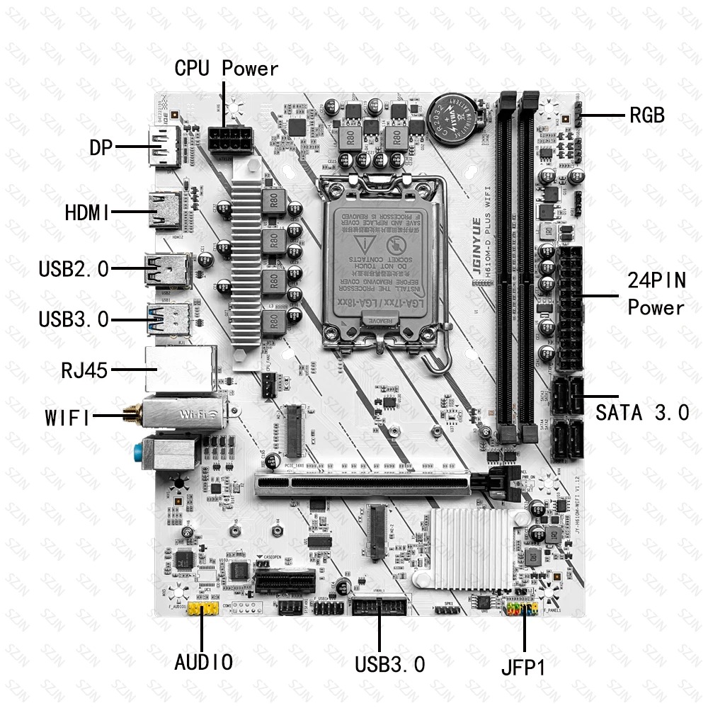Placa-Mãe JGINYUE H610M com So - Pc Gaming I7 14Th Gen avaliação e preço