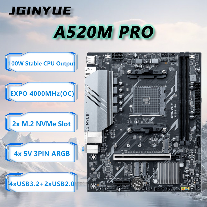 Kit de Placa-Mãe JGINYUE A520M - Pc Gaming Video avaliação e preço