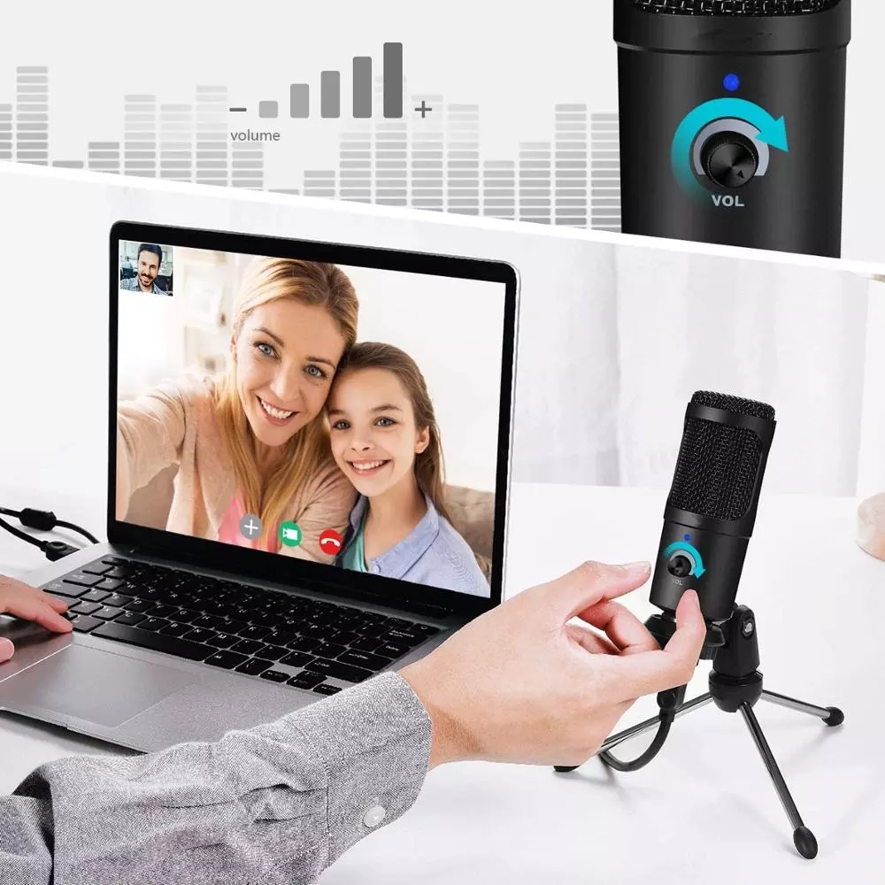 Microfone condensador usb, mic - Pc Gaming Youtube avaliação e preço