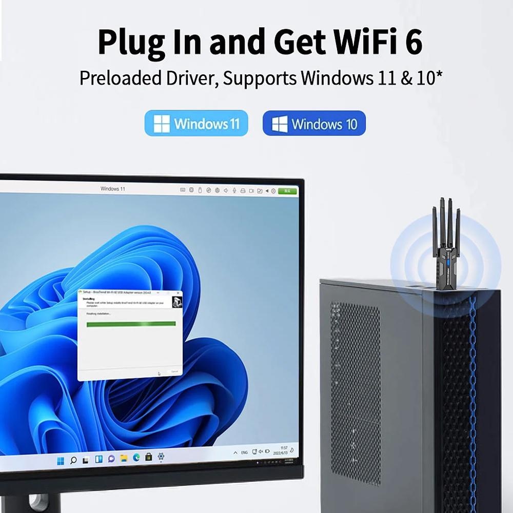 Adaptador WiFi 6 USB 3.0 1800  - Pc Gaming Video avaliação e preço