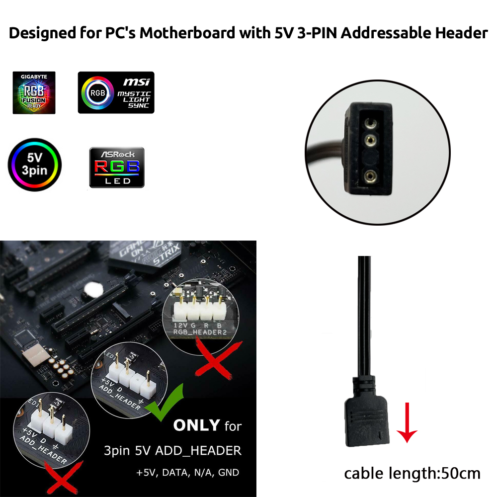Conector ARGB 3 Pinos 5V para  - Pc Gaming Used avaliação e preço